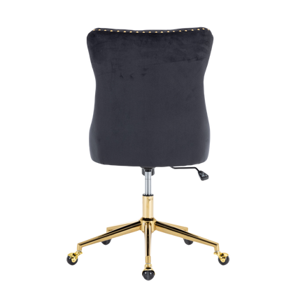 Velvet Home Office Chair- Black - Cosy Abode