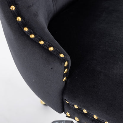 Velvet Home Office Chair- Black - Cosy Abode