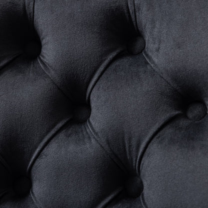 Velvet Home Office Chair- Black - Cosy Abode