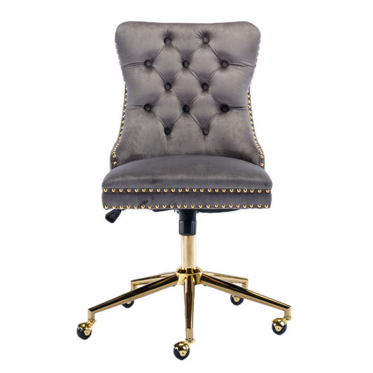Velvet Home Office Chair- Grey - Cosy Abode