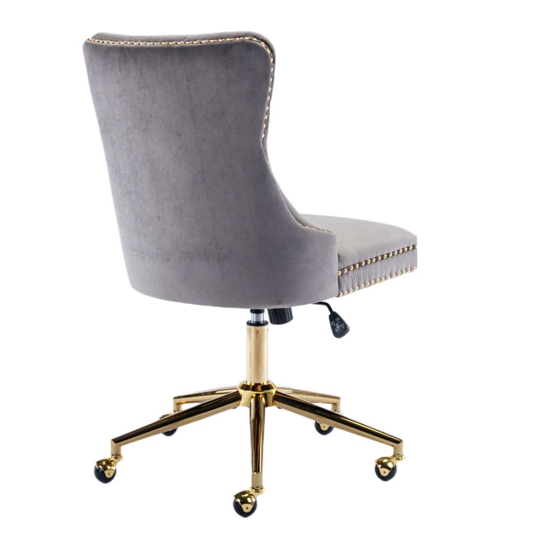Velvet Home Office Chair- Grey - Cosy Abode