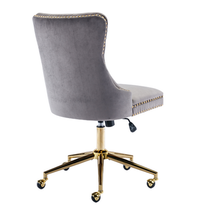 Velvet Home Office Chair- Grey - Cosy Abode