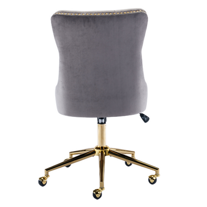 Velvet Home Office Chair- Grey - Cosy Abode