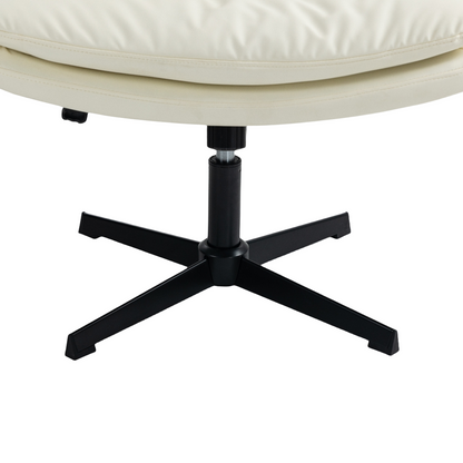 Faux Leather Home Office Chair -Beige - Cosy Abode