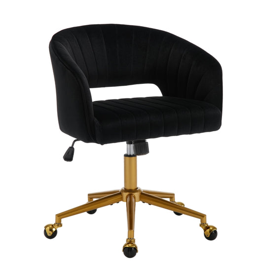Velvet Home Office Chair- Black - Cosy Abode