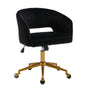Velvet Home Office Chair- Black - Cosy Abode