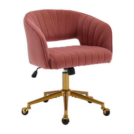 Velvet Home Office Chair- Rose - Cosy Abode