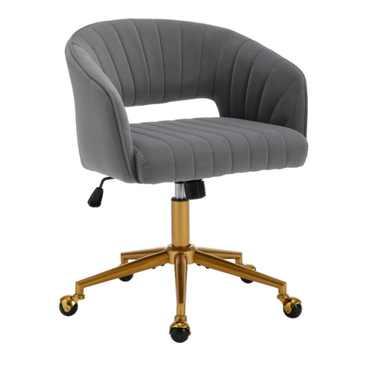 Velvet Home Office Chair- Grey - Cosy Abode