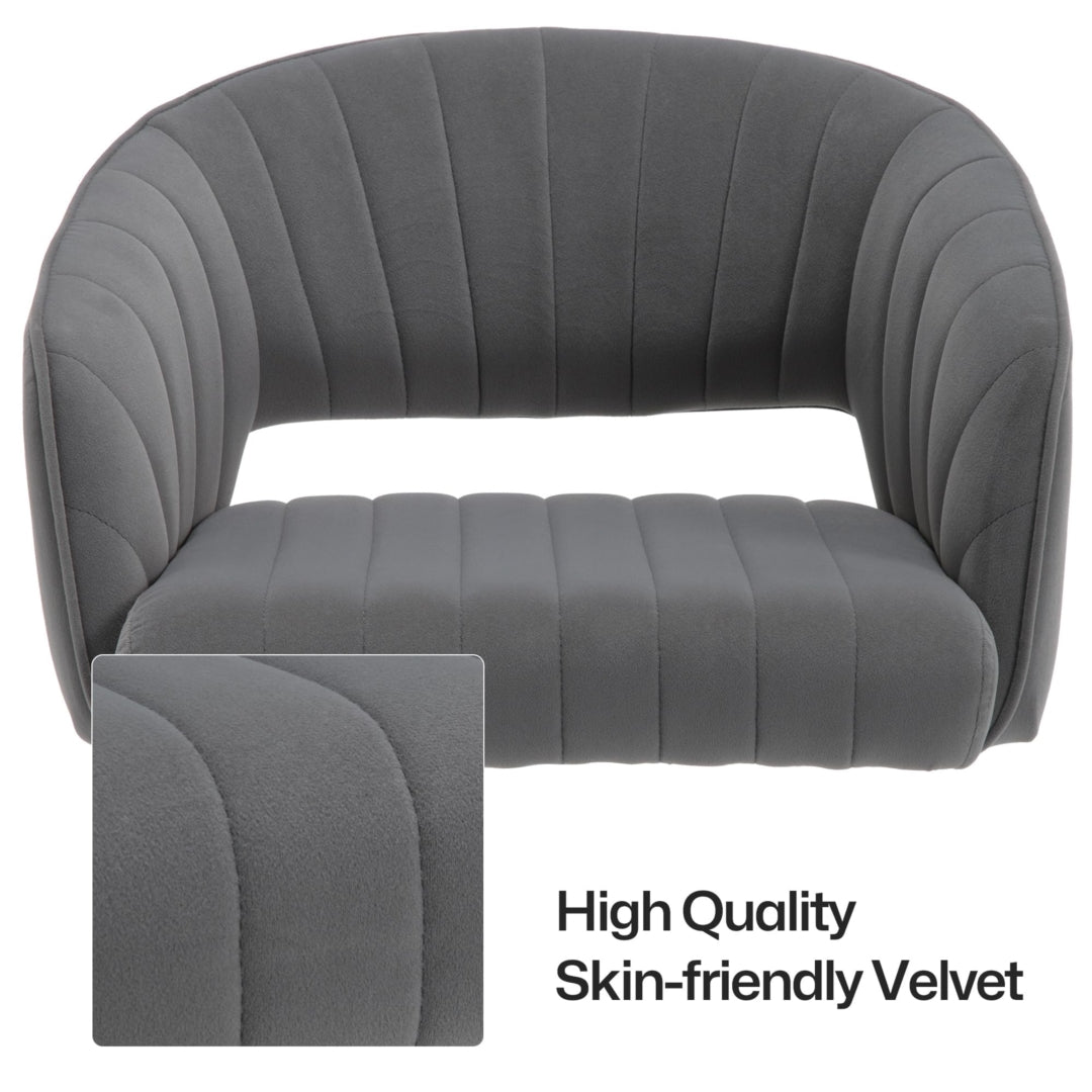 Velvet Home Office Chair- Grey - Cosy Abode