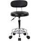 EKKIO Backrest Round Salon Stool with Adjustable Height (Black) - Cosy Abode