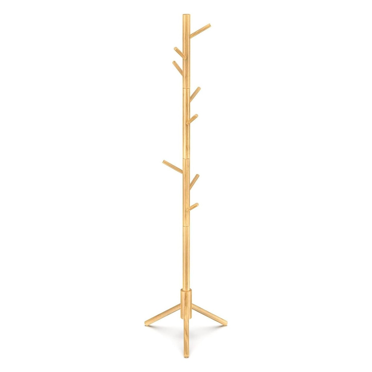 EKKIO 8 Hook Wood Coat Rack Stand (Wooden) - Cosy Abode