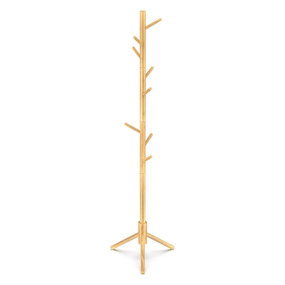 EKKIO 8 Hook Wood Coat Rack Stand (Wooden) - Cosy Abode