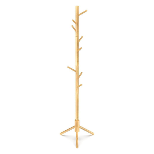 EKKIO 8 Hook Wood Coat Rack Stand (Wooden) - Cosy Abode