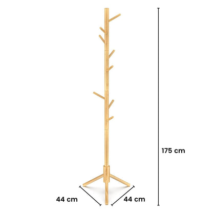 EKKIO 8 Hook Wood Coat Rack Stand (Wooden) - Cosy Abode