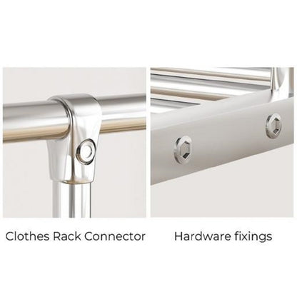 Ekkio Clothes Rack Stainless Steel Two Rail - Cosy Abode