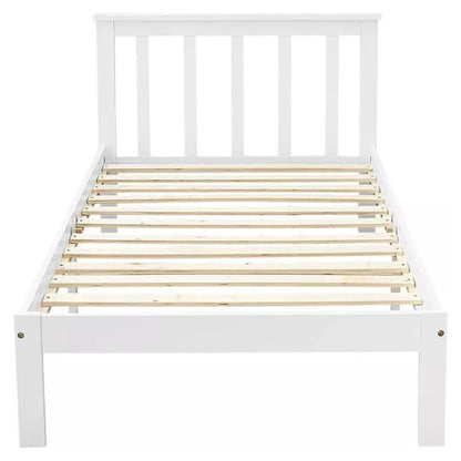 EKKIO Single Wooden Bed Frame (White) - Cosy Abode