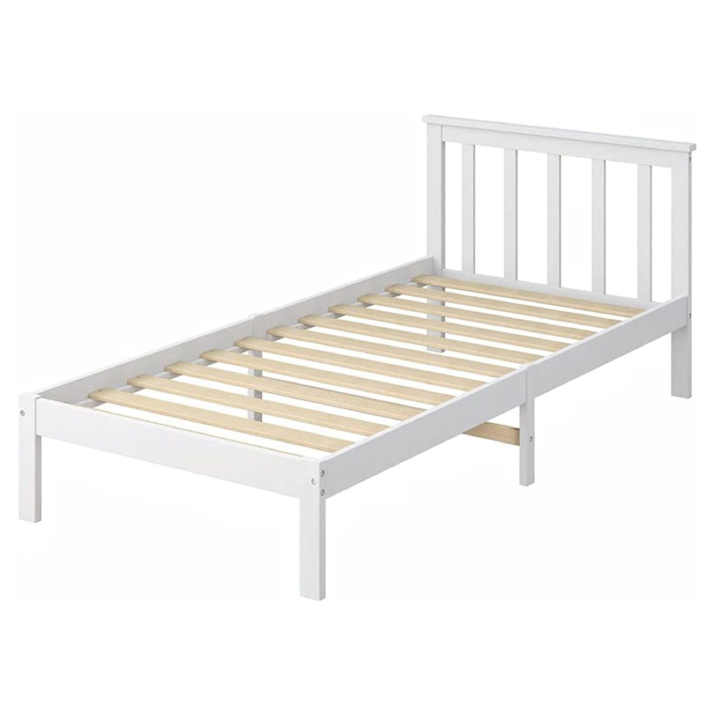 EKKIO Single Wooden Bed Frame (White) - Cosy Abode