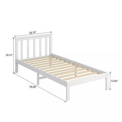EKKIO Single Wooden Bed Frame (White) - Cosy Abode