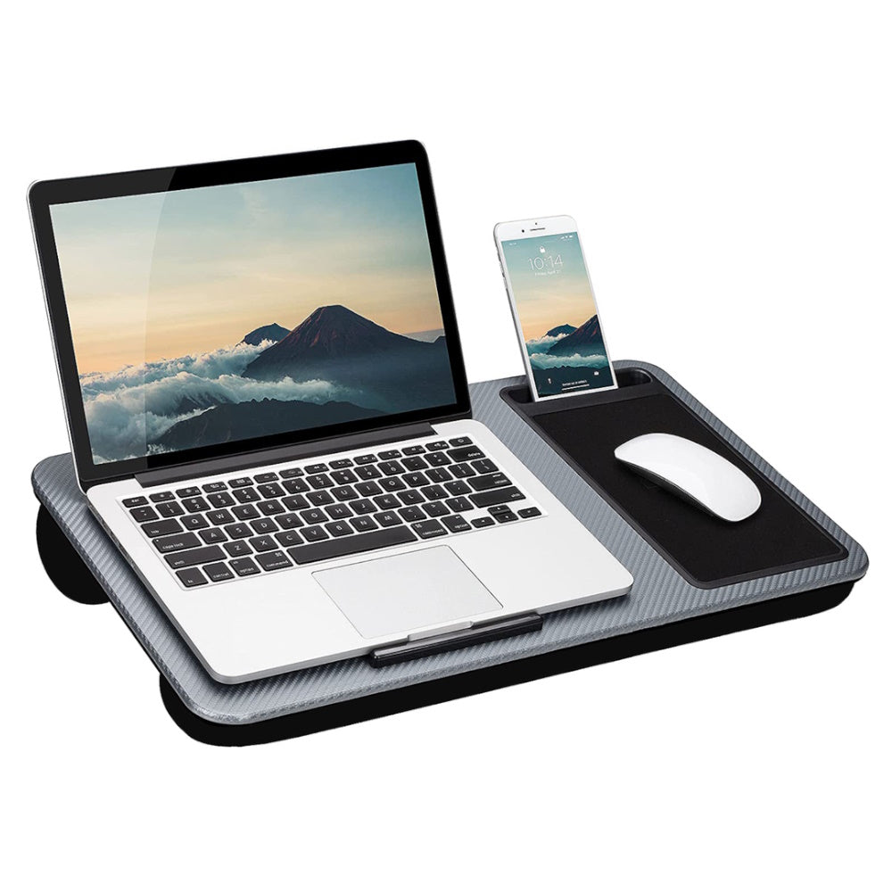 EKKIO Multifunctional Portable Bed Tray Laptop Desk with Cushion (Silver Grey) - Cosy Abode