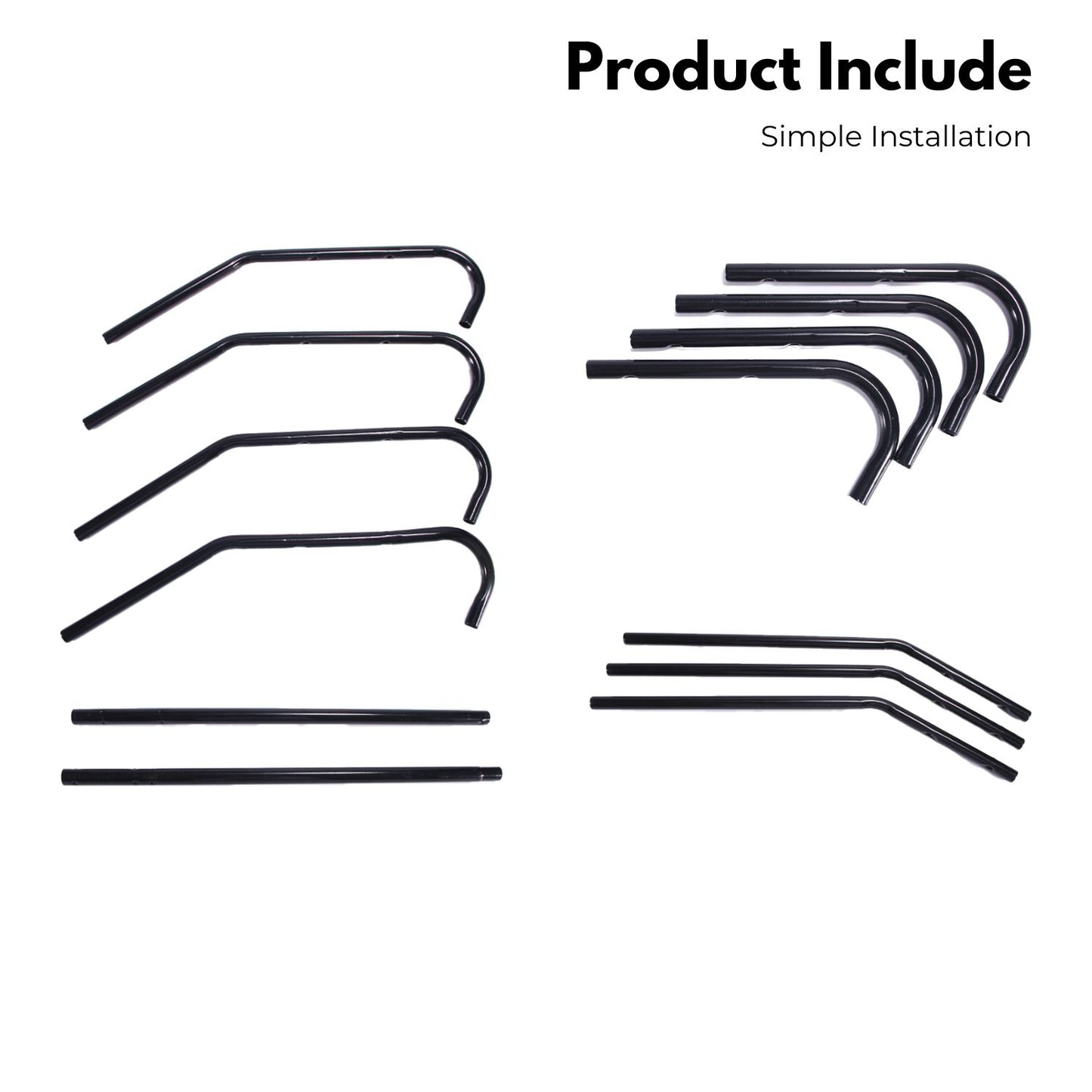 EKKIO 12 Hook Metal Coat Rack Stand with 3-Tier Hat Hanger (Black) - Cosy Abode
