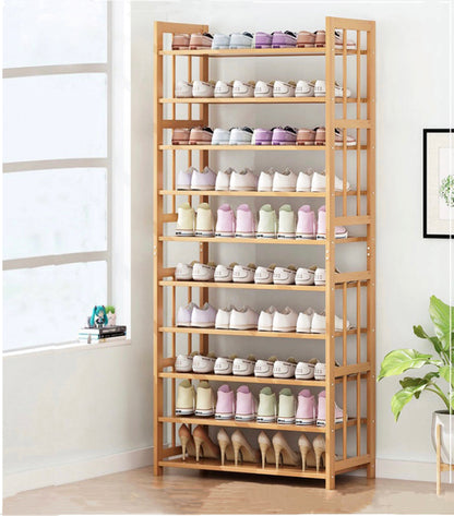 Ekkio 10-Tiers Bamboo Shoe Rack - Cosy Abode