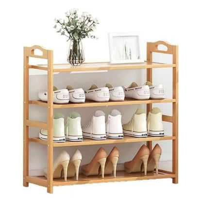 EKKIO 4 Tier Bamboo Shoe Rack Storage Organizer Stand Shelves - Cosy Abode