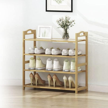EKKIO 4 Tier Bamboo Shoe Rack Storage Organizer Stand Shelves - Cosy Abode