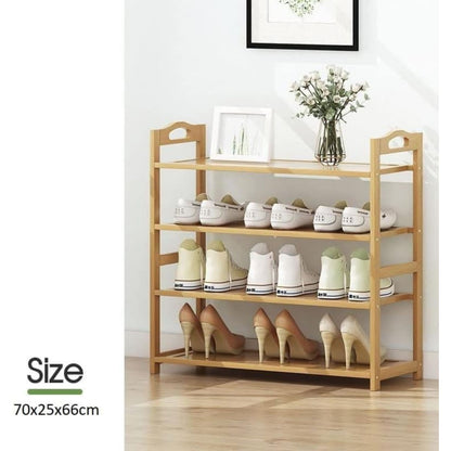EKKIO 4 Tier Bamboo Shoe Rack Storage Organizer Stand Shelves - Cosy Abode