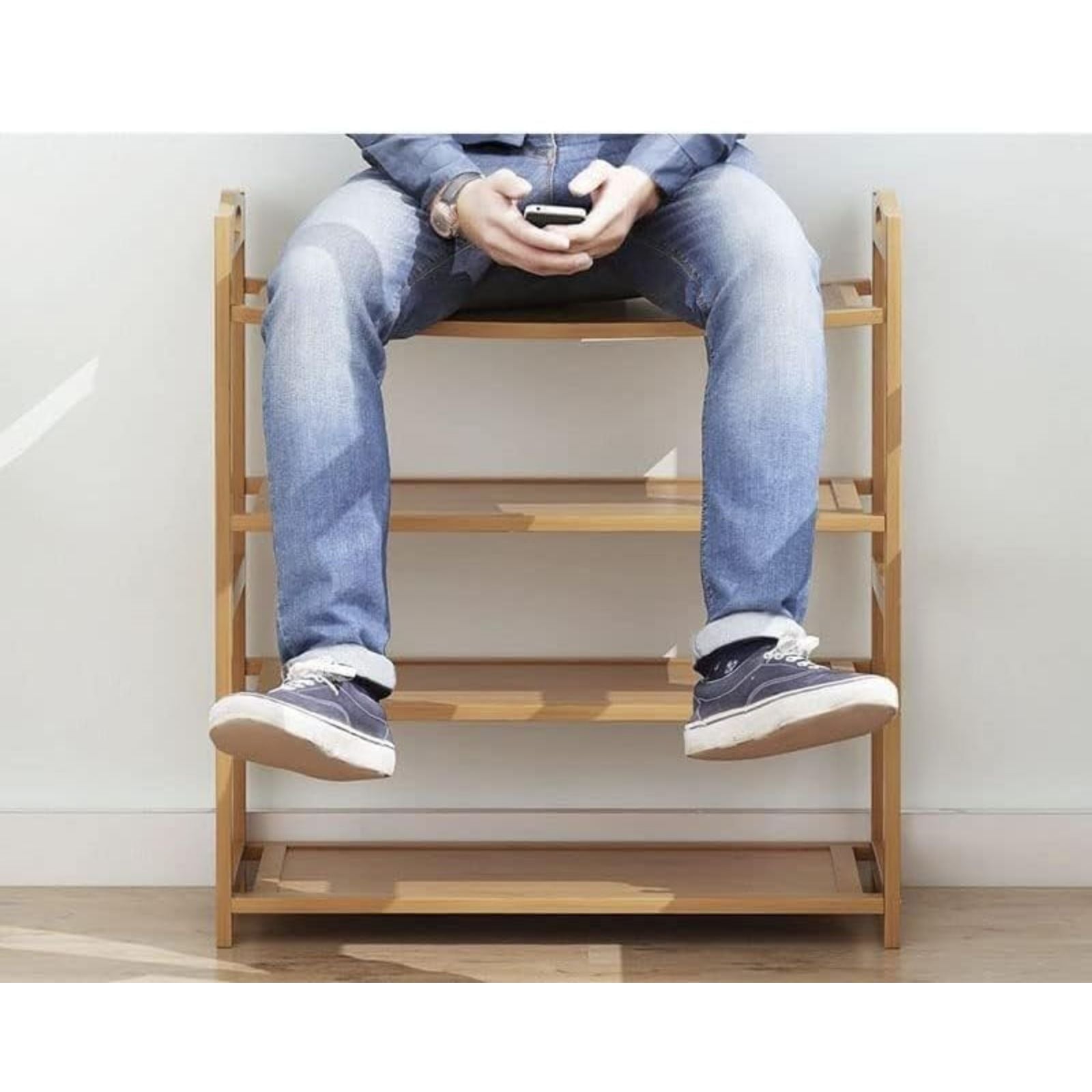 EKKIO 5 Tier Bamboo Shoe Rack Storage Organizer Stand Shelves - Cosy Abode