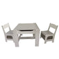 EKKIO 3PCS Kids Table and Chairs Set with Black Chalkboard (Grey) - Cosy Abode