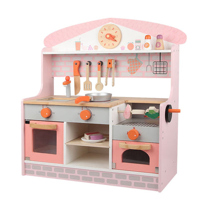 EKKIO Wooden Kitchen Playset for Kids (BBQ Kitchen Set) - Cosy Abode