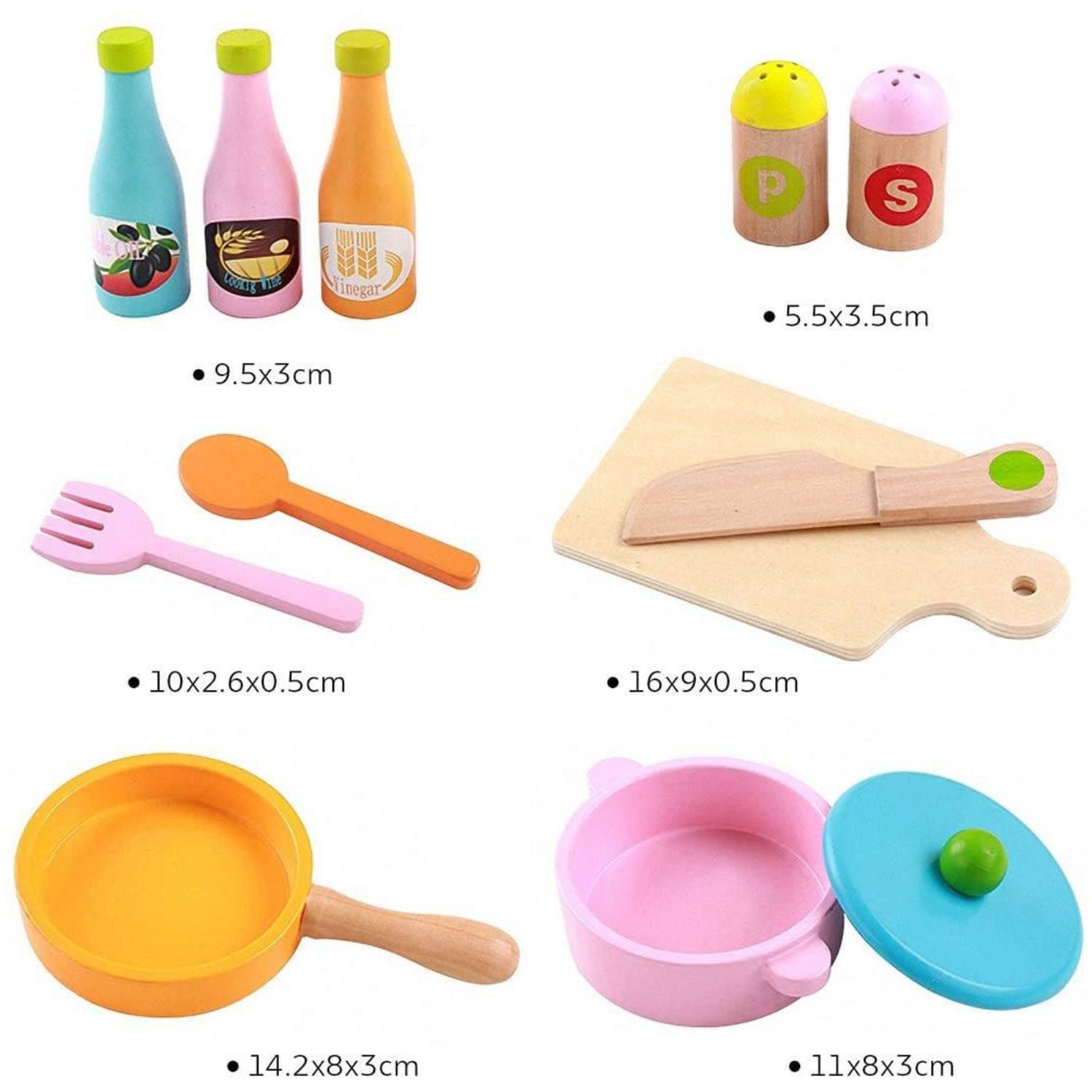 EKKIO Wooden Kitchen Playset for Kids (Giraffe Shape Kitchen Set) - Cosy Abode