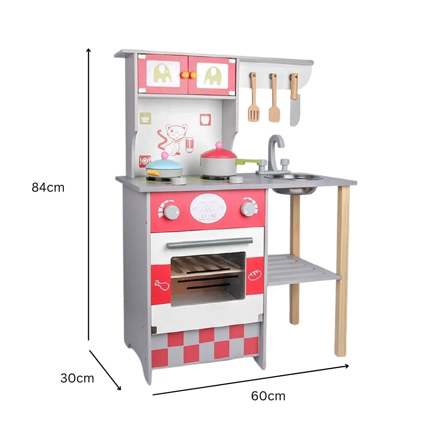 EKKIO Wooden Kitchen Playset for Kids (European Style Kitchen Set) - Cosy Abode