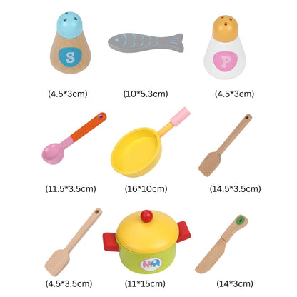 EKKIO Wooden Kitchen Playset for Kids with Clock (Japanese Style Kitchen Set, Pink) - Cosy Abode