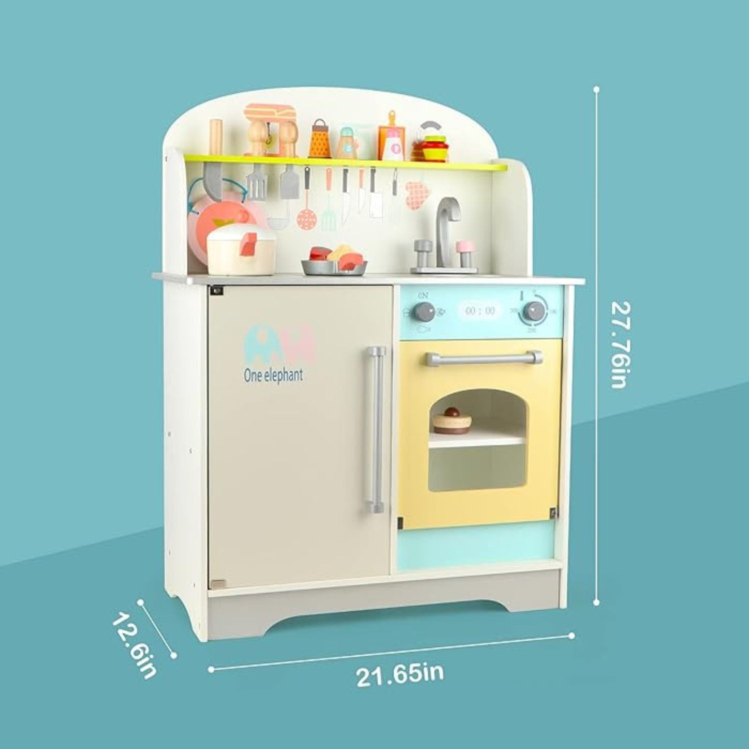 EKKIO Wooden Kitchen Playset for Kids (Japanese Style Kitchen Set, Silver) - Cosy Abode