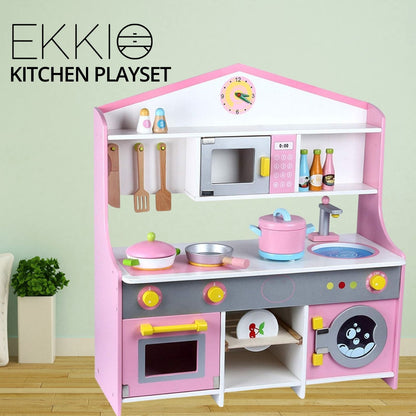 EKKIO Wooden Kitchen Playset for Kids (Japanese Style Kitchen Set, Violet) - Cosy Abode