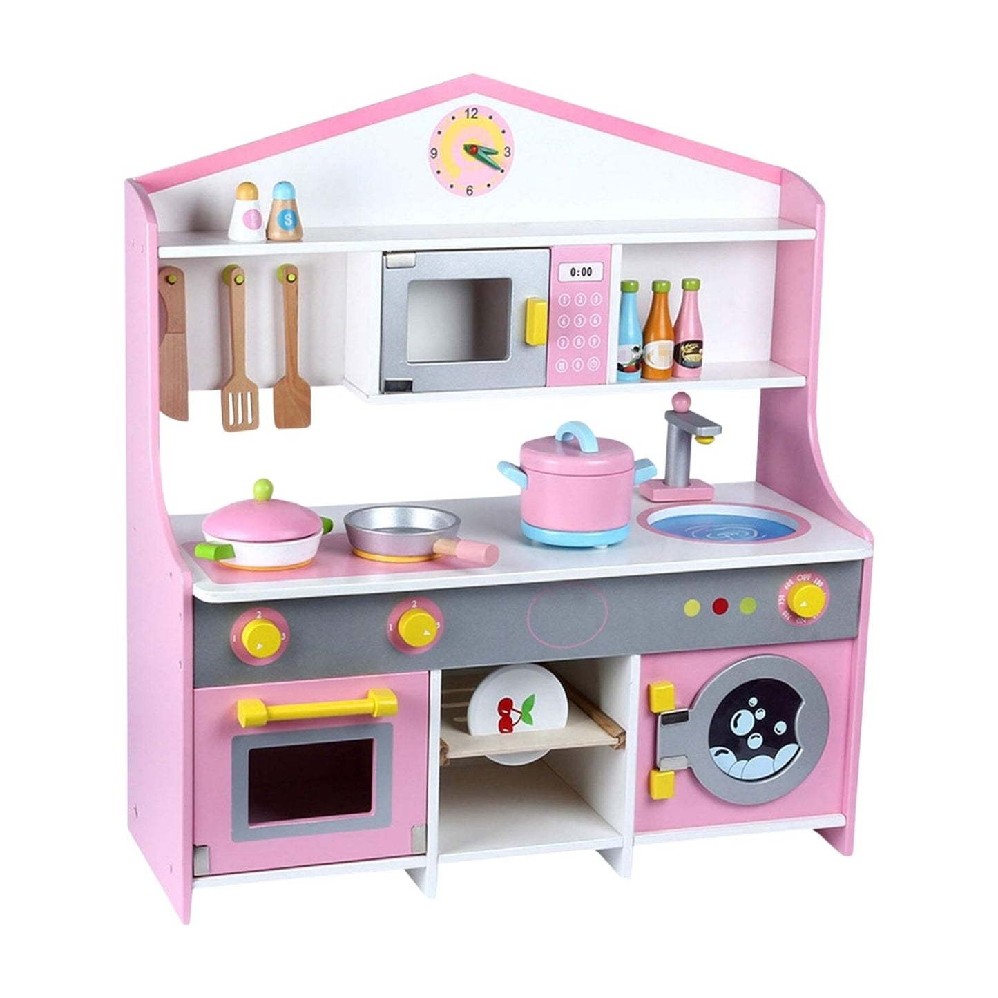 EKKIO Wooden Kitchen Playset for Kids (Japanese Style Kitchen Set, Violet) - Cosy Abode