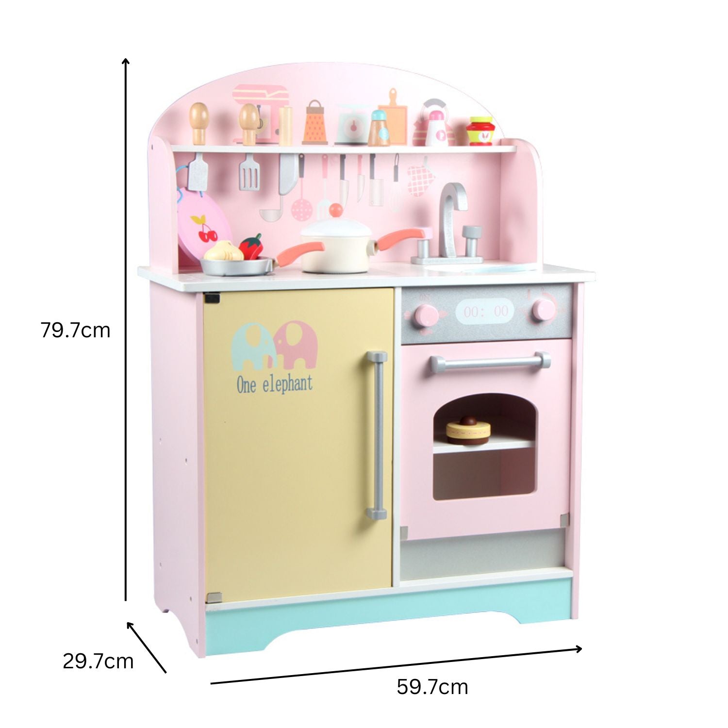 EKKIO Wooden Kitchen Playset for Kids (Japanese Style Kitchen Set, Pink) - Cosy Abode