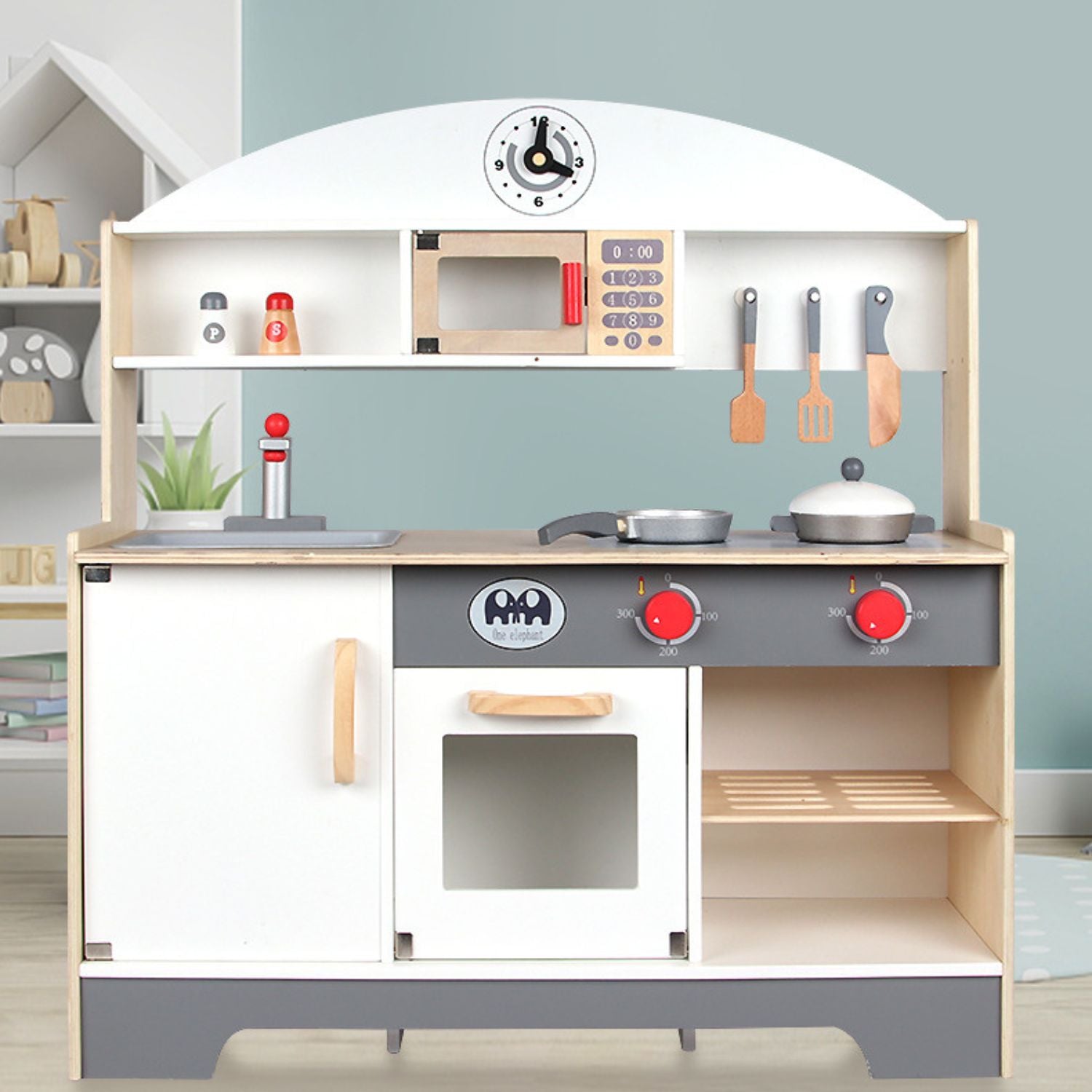 EKKIO Wooden Kitchen Playset for Kids (Minimalist) - Cosy Abode