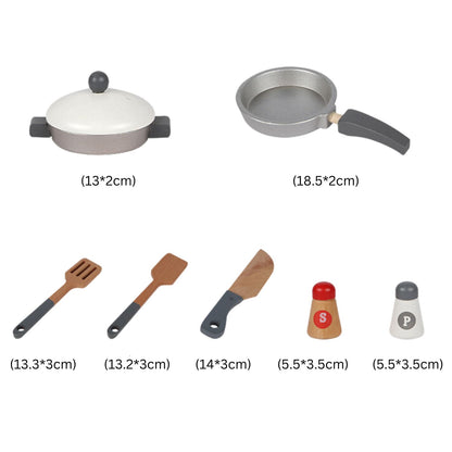 EKKIO Wooden Kitchen Playset for Kids (Minimalist) - Cosy Abode