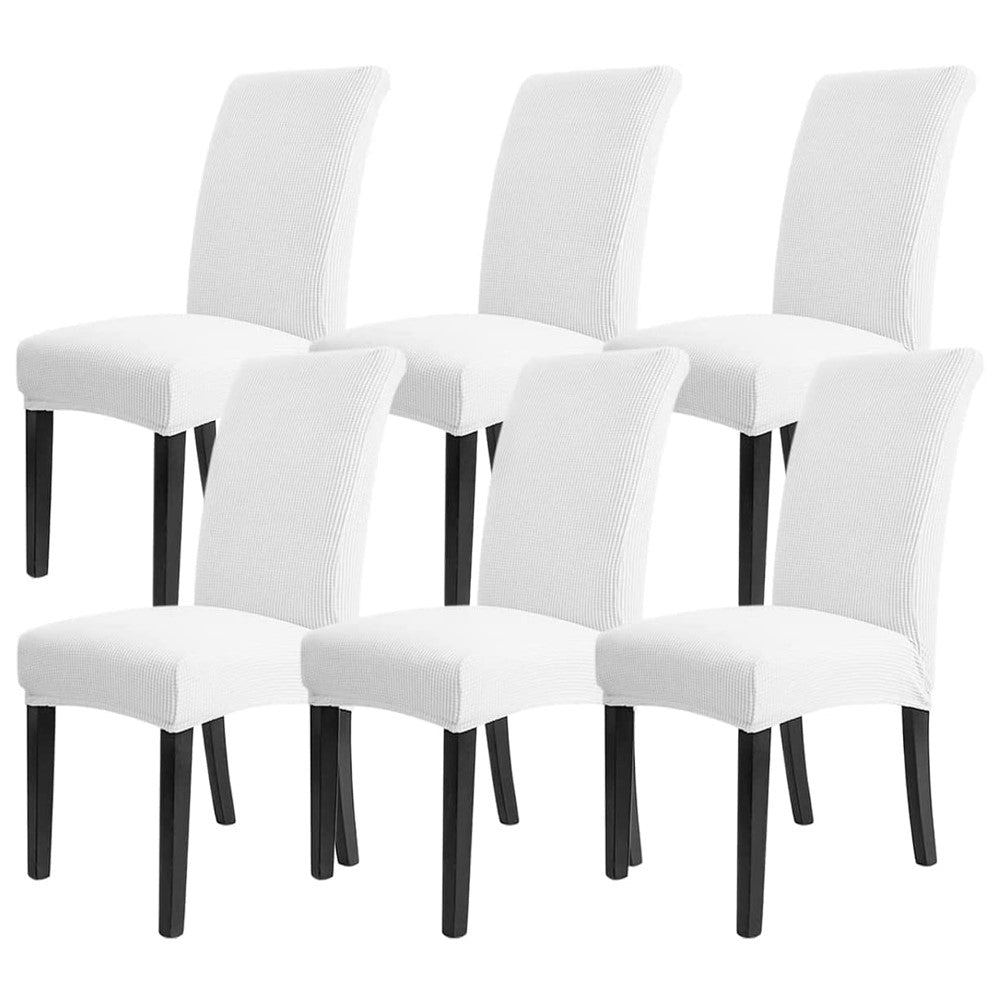 GOMINIMO 6pcs Dining Chair Slipcovers/ Protective Covers (White) - Cosy Abode