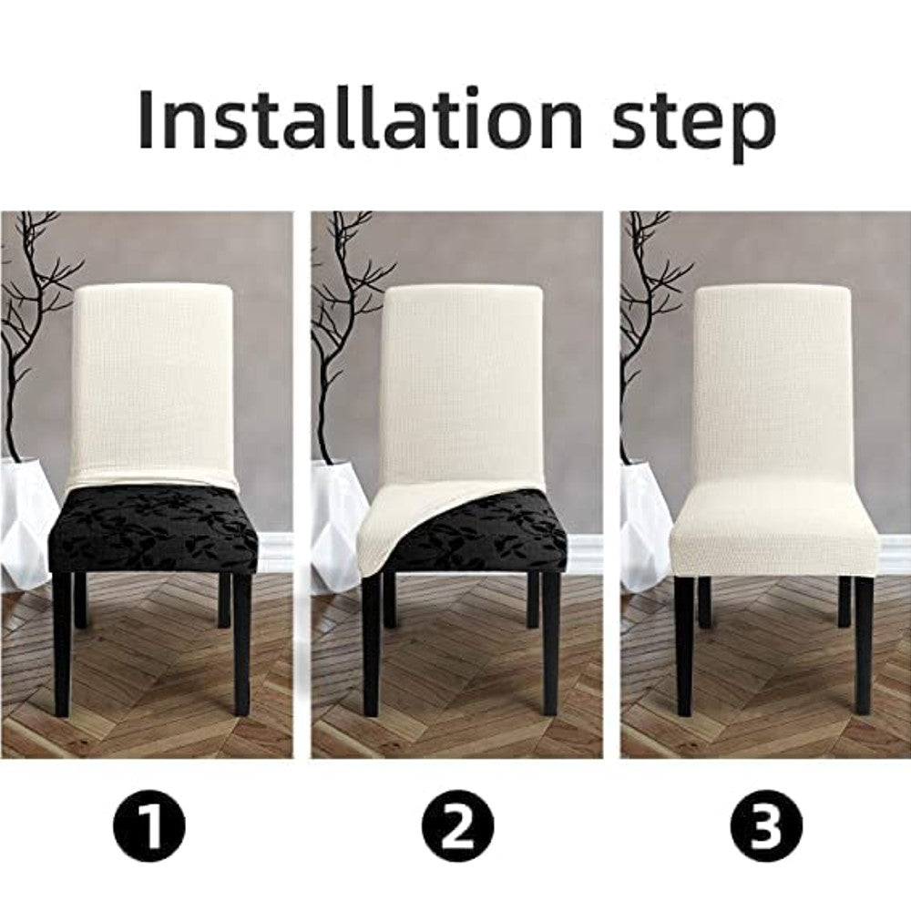 GOMINIMO 6pcs Dining Chair Slipcovers/ Protective Covers (White) - Cosy Abode