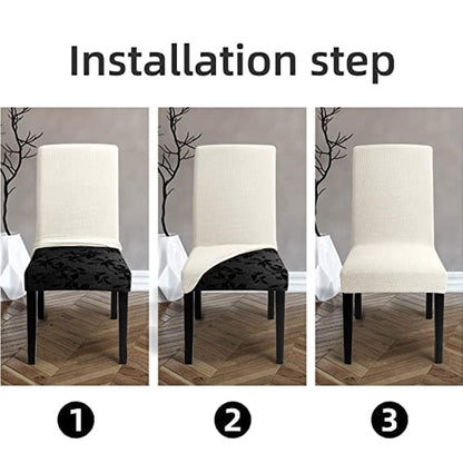 GOMINIMO 6pcs Dining Chair Slipcovers/ Protective Covers (White) - Cosy Abode