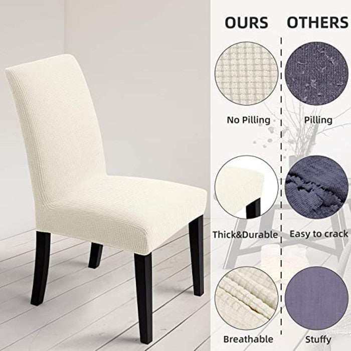 GOMINIMO 6pcs Dining Chair Slipcovers/ Protective Covers (White) - Cosy Abode