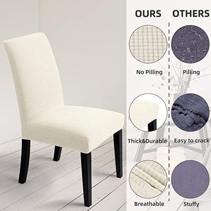 GOMINIMO 6pcs Dining Chair Slipcovers/ Protective Covers (White) - Cosy Abode