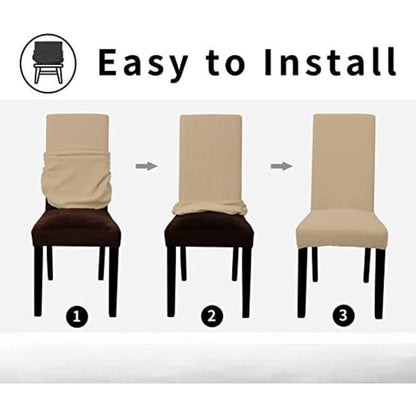 GOMINIMO 6pcs Dining Chair Slipcovers/ Protective Covers (Camel) - Cosy Abode