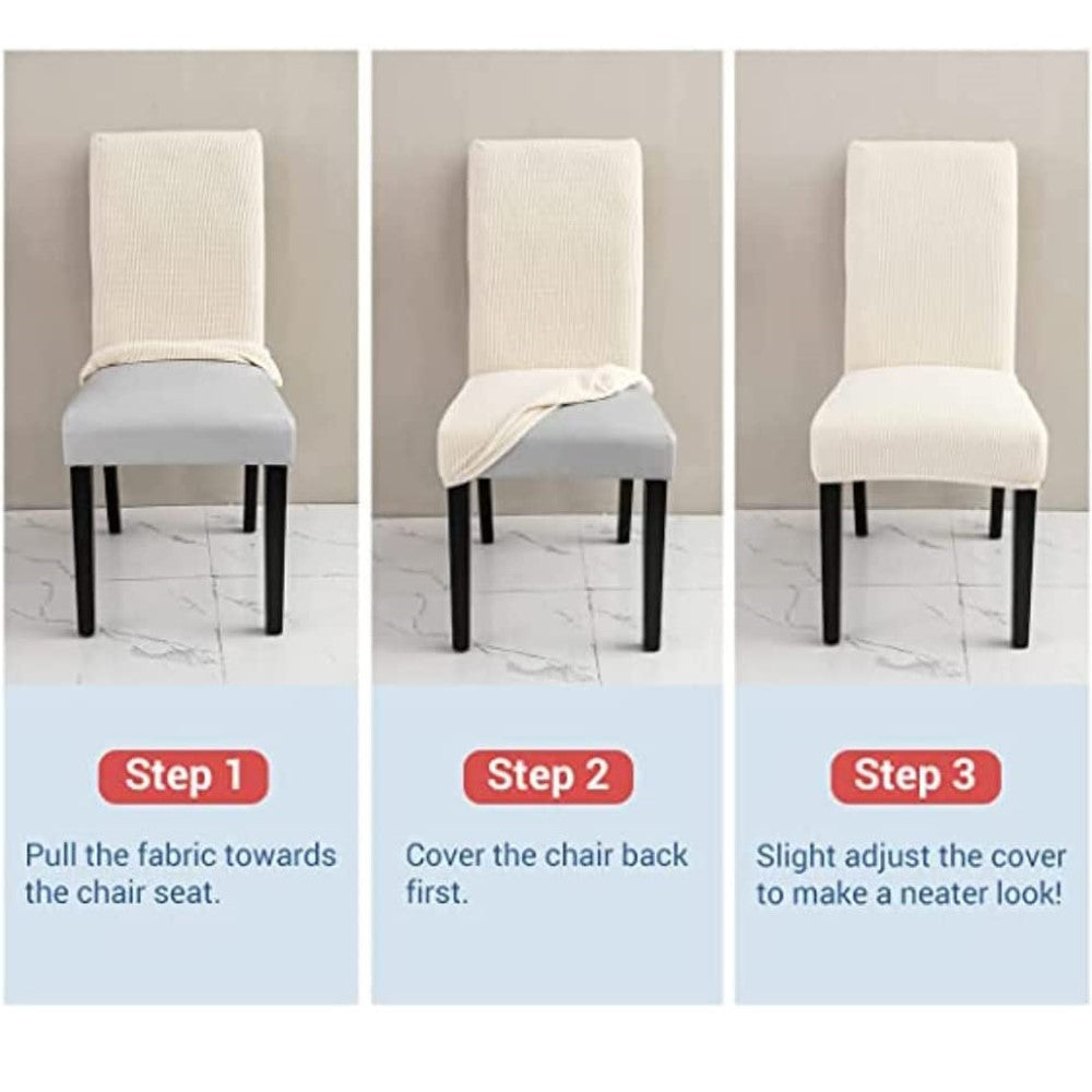 GOMINIMO 6pcs Dining Chair Slipcovers/ Protective Covers (Ivory) - Cosy Abode
