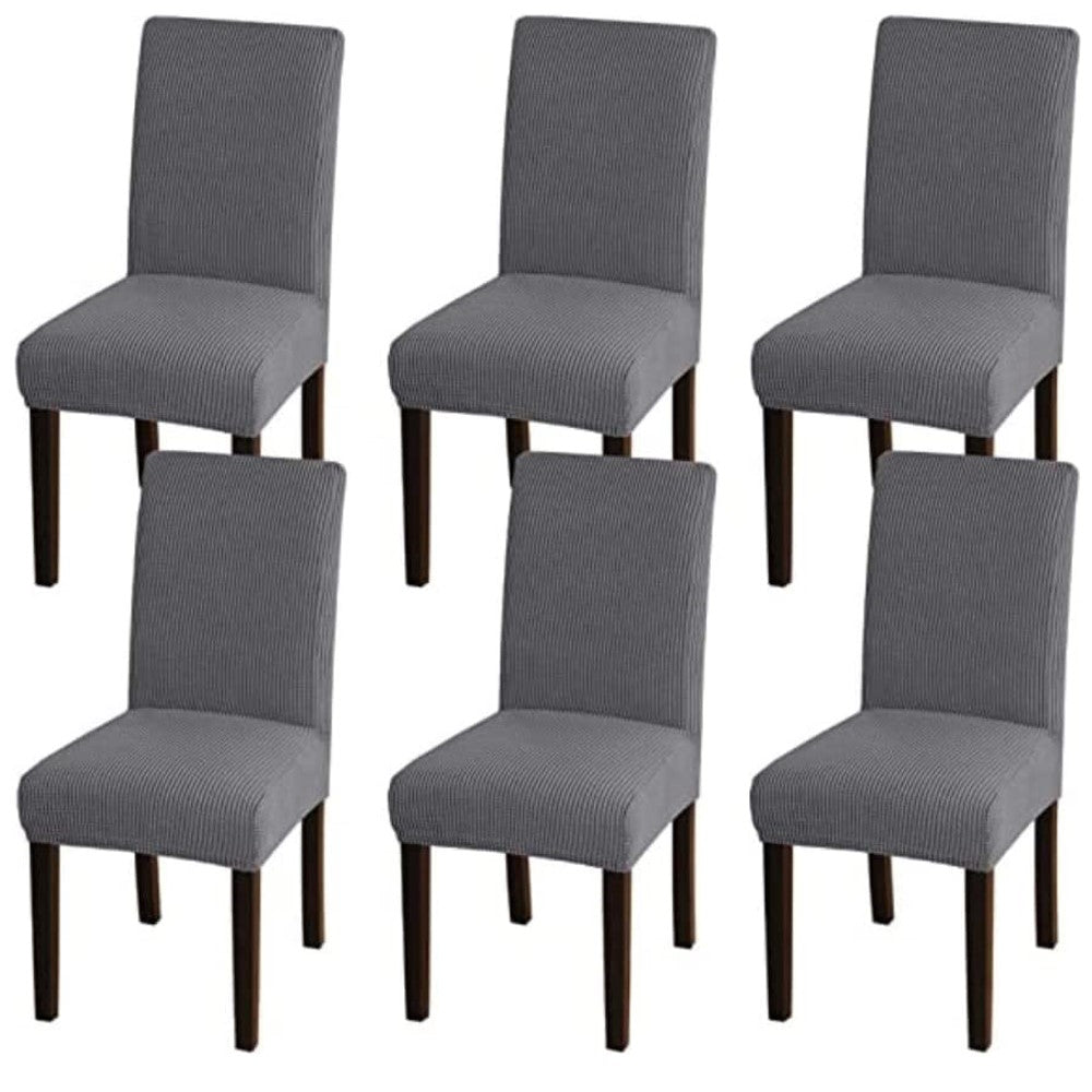 GOMINIMO 6pcs Dining Chair Slipcovers/ Protective Covers (Silver Grey) - Cosy Abode