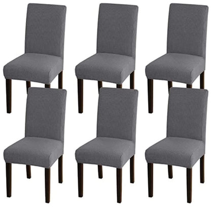 GOMINIMO 6pcs Dining Chair Slipcovers/ Protective Covers (Silver Grey) - Cosy Abode