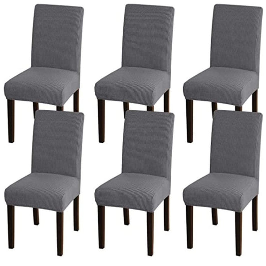 GOMINIMO 6pcs Dining Chair Slipcovers/ Protective Covers (Silver Grey) - Cosy Abode